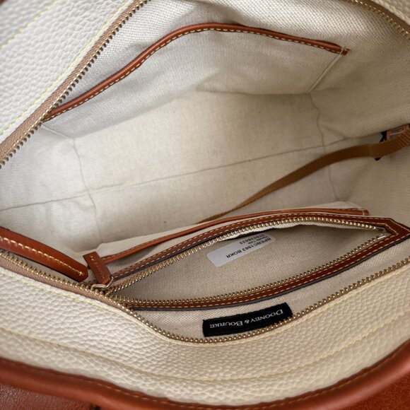 Dooney & Bourke Cream Leather Pebble Grain Handle Tote Bag + Matching Wallet - Picture 10 of 15